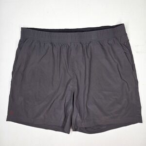 Rhone 6.5" Mako Shorts Mens 2XL XXL Gray Tech Running Stretch‎ Flex Zip Pocket